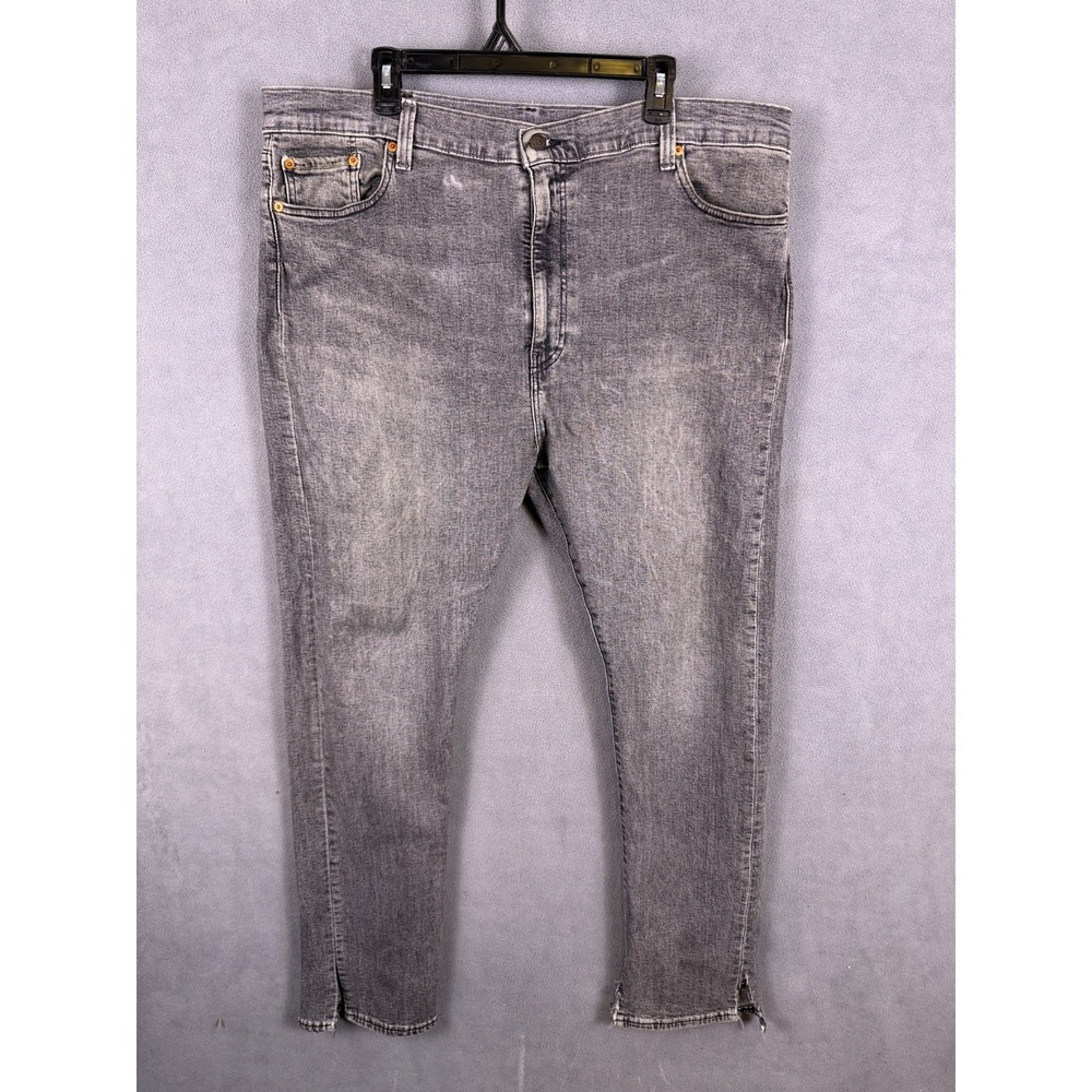 Levis 510 Jeans Mens 44x32 Gray Stretch Denim Skinny‎ 5-Pocket Read!